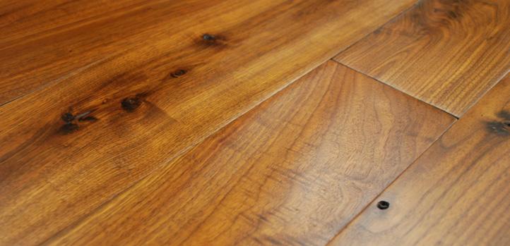 LED hardwax oil on solid black walnut flooring