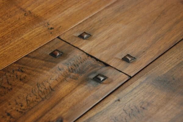 Hand Scraped Wide Plank Walnut Flooring with Raised Pegs and Hard Wax Oil Finish