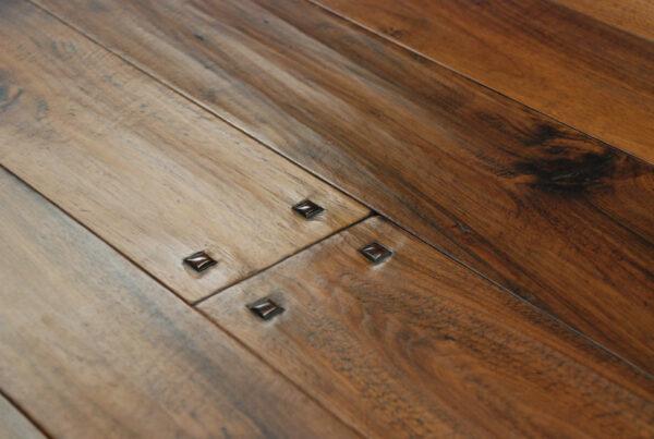Hand Scraped Wide Plank Walnut Flooring with Raised Pegs and Hard Wax Oil Finish 2