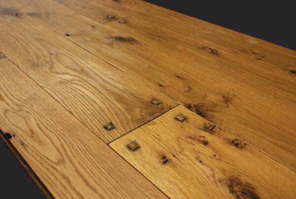 Hand Scraped Wide Plank White Oak Raised Pegs Hard Wax Oil Finish 2